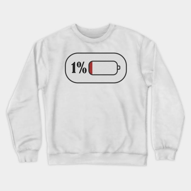 Low Battery Crewneck Sweatshirt by EmeraldWasp